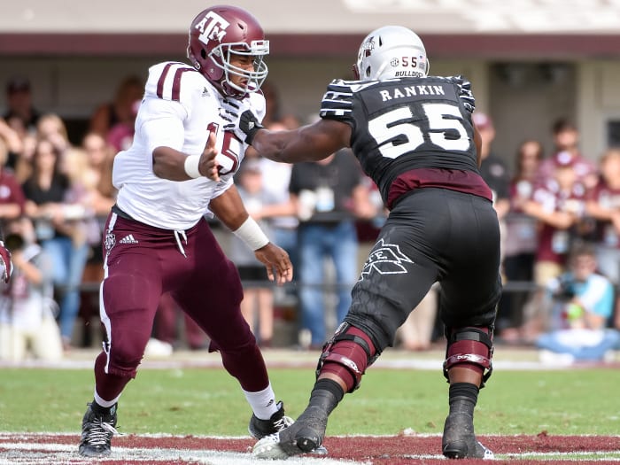 After one more year of blocking the SEC's best edge rushers (as he did last year against No. 1 pick Myles Garrett), Mississippi State's Martinas Rankin could be headed for Round 1 himself.